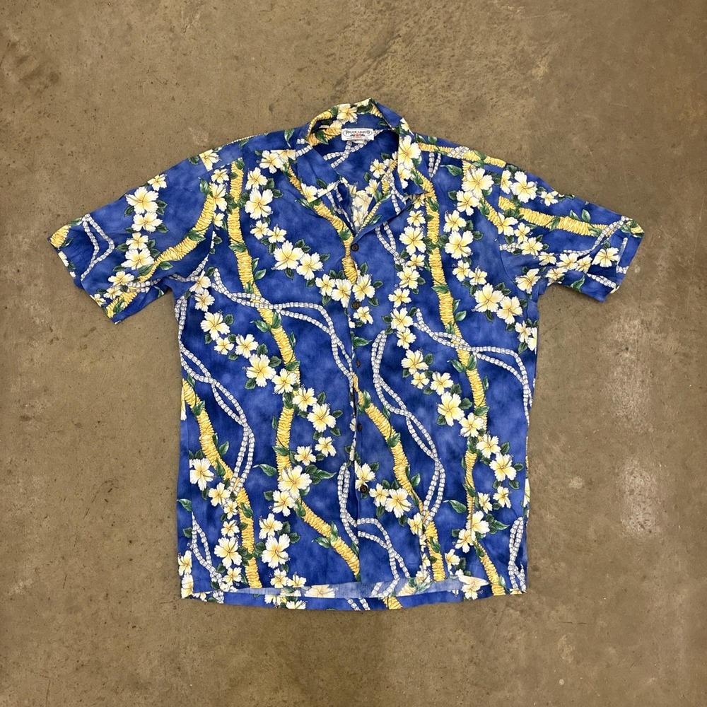 Vtg Pacific Legend Apparel Hawaiian Floral Short Sleeve Shirt - Men's Size L